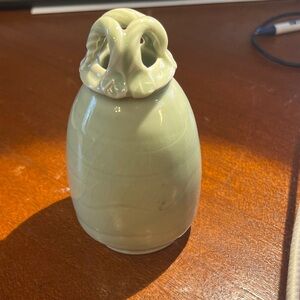 Elegant Green Ceramic Vase by Karen Karnes